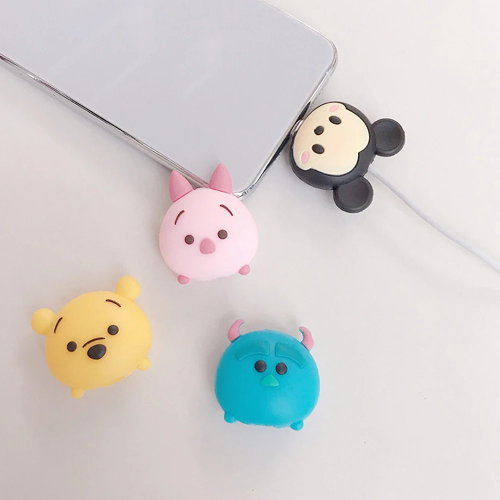 Cute Cartoon Cable Winder Protector Cable Wire Organizer Saver Holder Data Cable Phone Cord Protector Accessories for iPhone