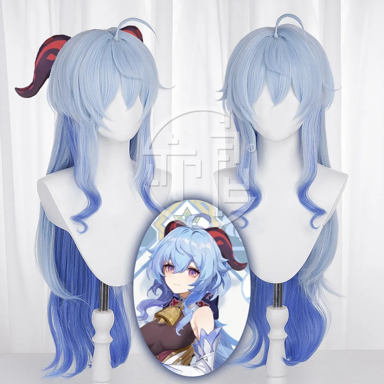 

Аниме Genshin Impact Ganyu, парик для косплея, Хэллоуин, карнавал, реквизит для вечеринки, синтетические волосы, термостойкое волокно + шапочка для парика