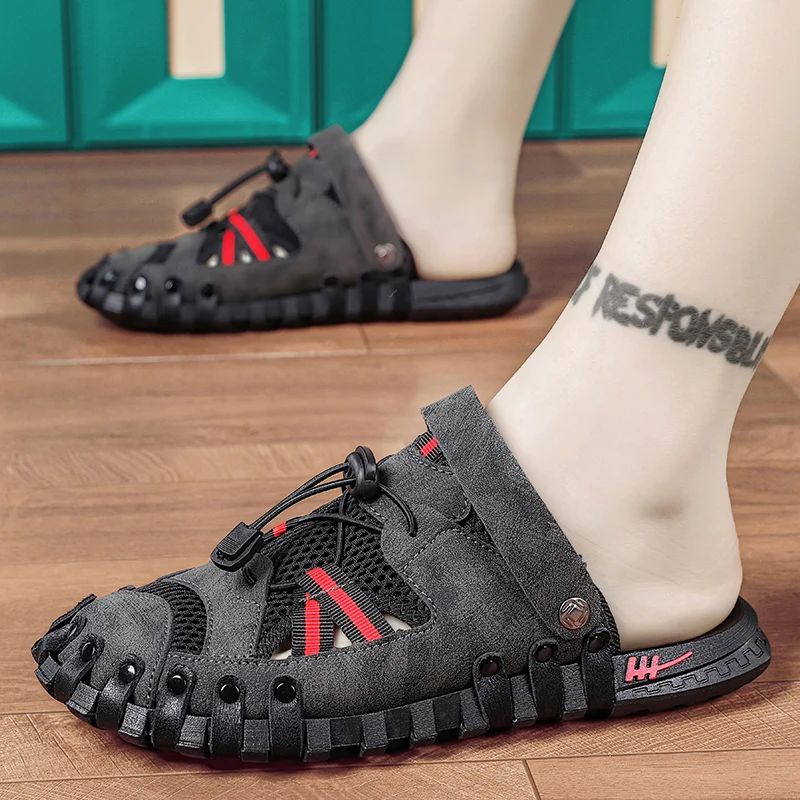 

Sandals men summer versatile comfortable soft soled fashionable beach shoes men waterproof non slip sandals outdoor wear two one