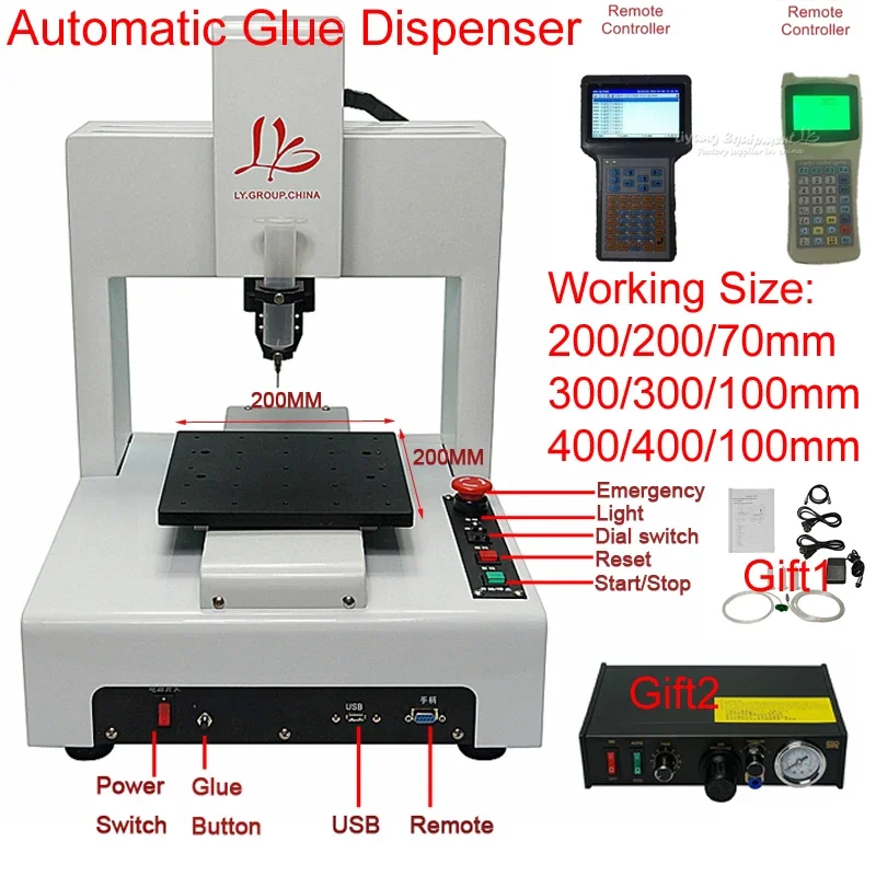 For LY221A/331A/441A Automatic Glue Dispenser 3 Axis With Handwheel For Mobile Frame Glue Dispensing Works 110V/220V