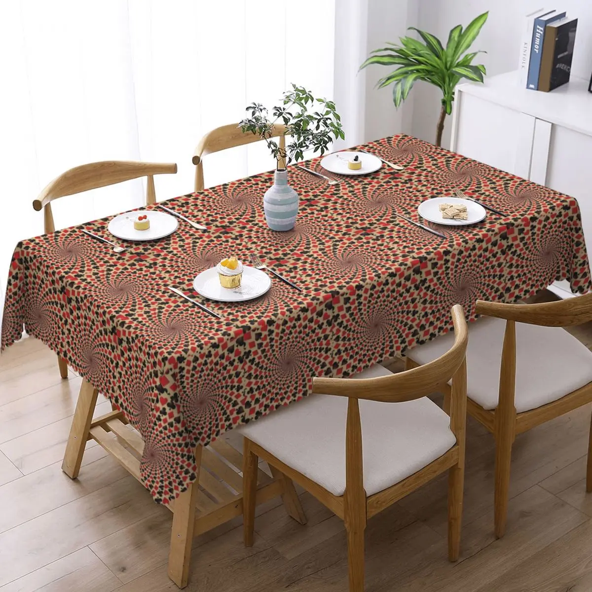 Ace Of Diamonds Playing Card Hearts Spades Custom Rectangular Tablecloth Oilproof Table Cover for Party Decorations Table Cloth