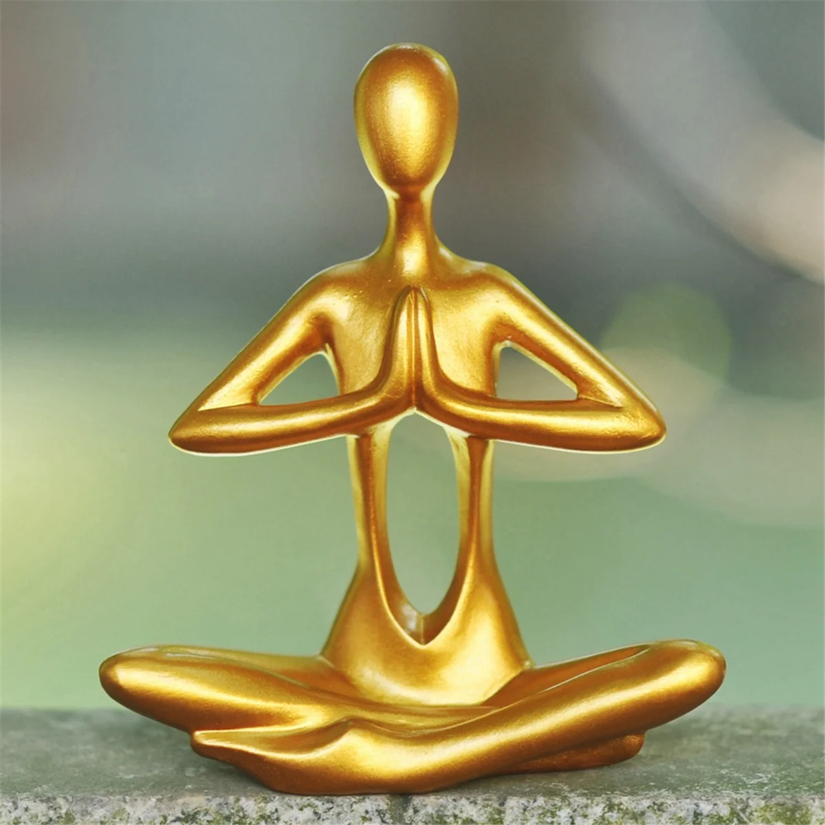 Yoga Figurine Desktop Yoga Statue Yoga Figurine Set Resin Statues for Home Office Decor Desktop Ornaments Gold