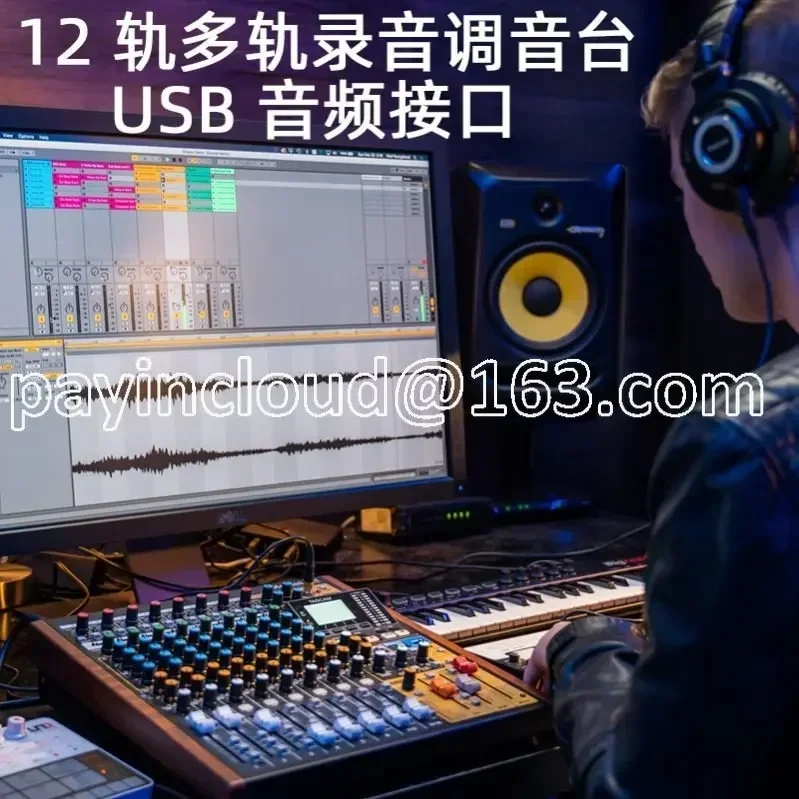 Model 12 16 24 kinerja langsung kecil, perekaman Multitrack, produksi musik, Mixer USB