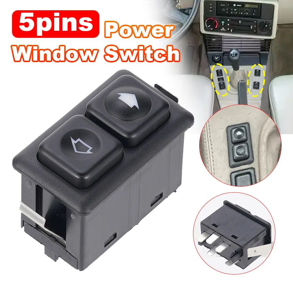 

Automotive Switches 5 Pin Illuminated Power Window Switch Front Left Side 61311381205 For BMW E23 E24 E28 E30 BW102 Black