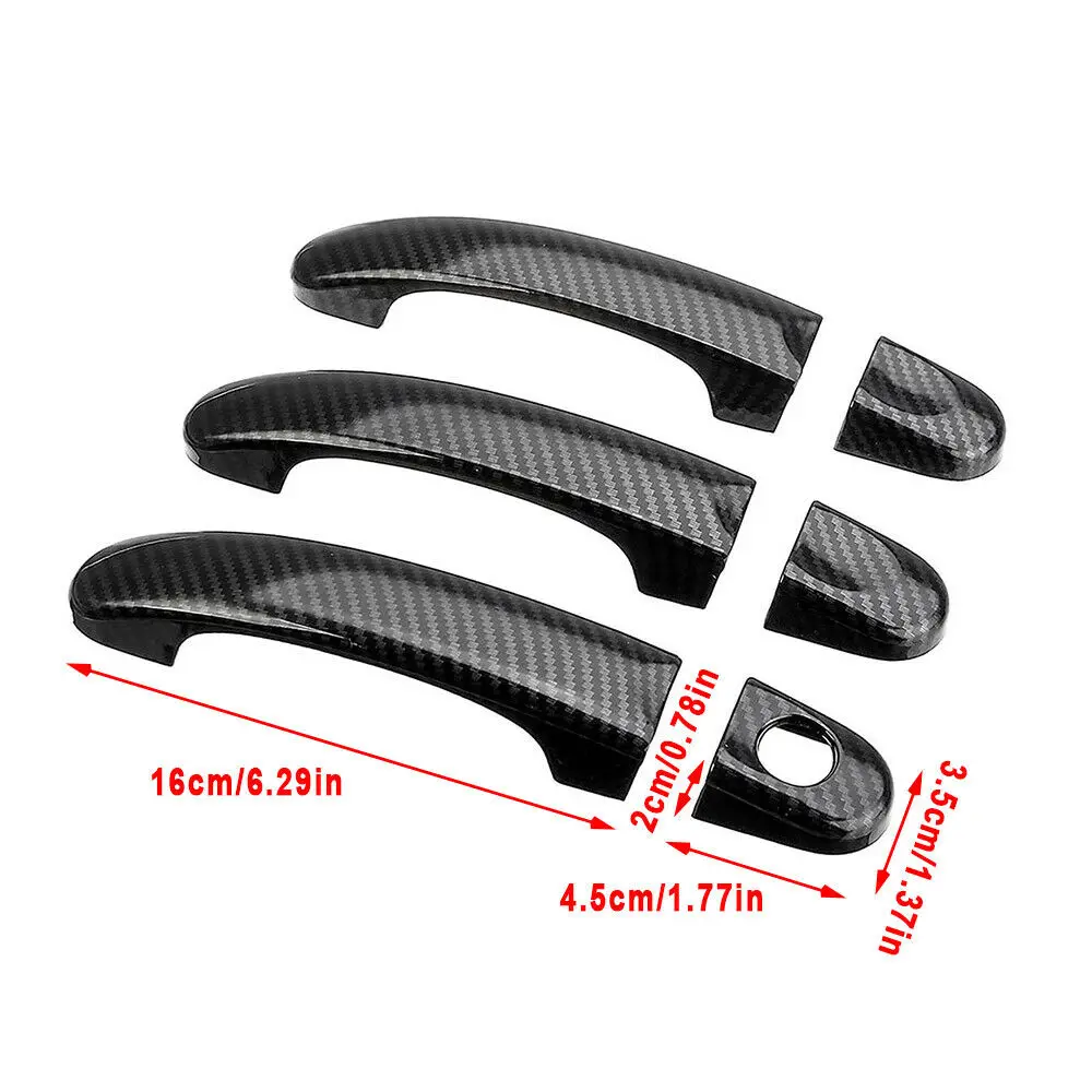 For VW Transporter T5 T6 Caddy 2003 - 15 Accessories Door Handle Cover Trim Handles Covers Plastic Imitation Carbon Fiber