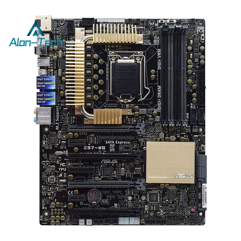 ASUS Z97-WS اللوحة الرئيسية 1150 عدة Xeon E3 1270 V3 كور i7 i5 i3 Cpus DDR3 32 جيجابايت 2133 ميجا هرتز إنتل Z97 HDMI M.2 USB3.0 4 × PCI-E 3.0 X16