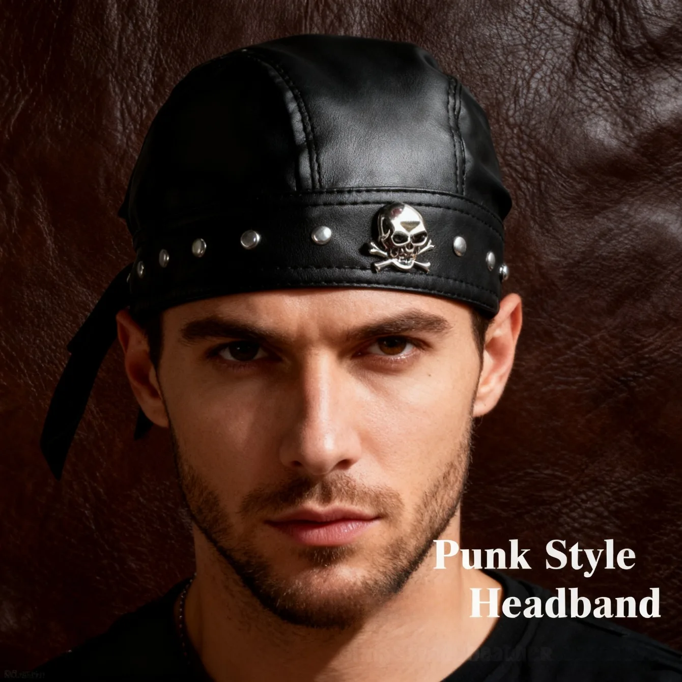 หมวกโจรสลัดคอสเพลย์สำหรับงานปาร์ตี้  ตกแต่งด้วยหมุดรูปหัวกะโหลก สายรัดแบบพิเศษ ดีไซน์โดดเด่นไม่เหมือนใคร