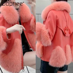 Jackets for Women Winter Fashion Goddess Environmental Protection Fur Coat High-End Washed Leather and Fur Leather Jacket