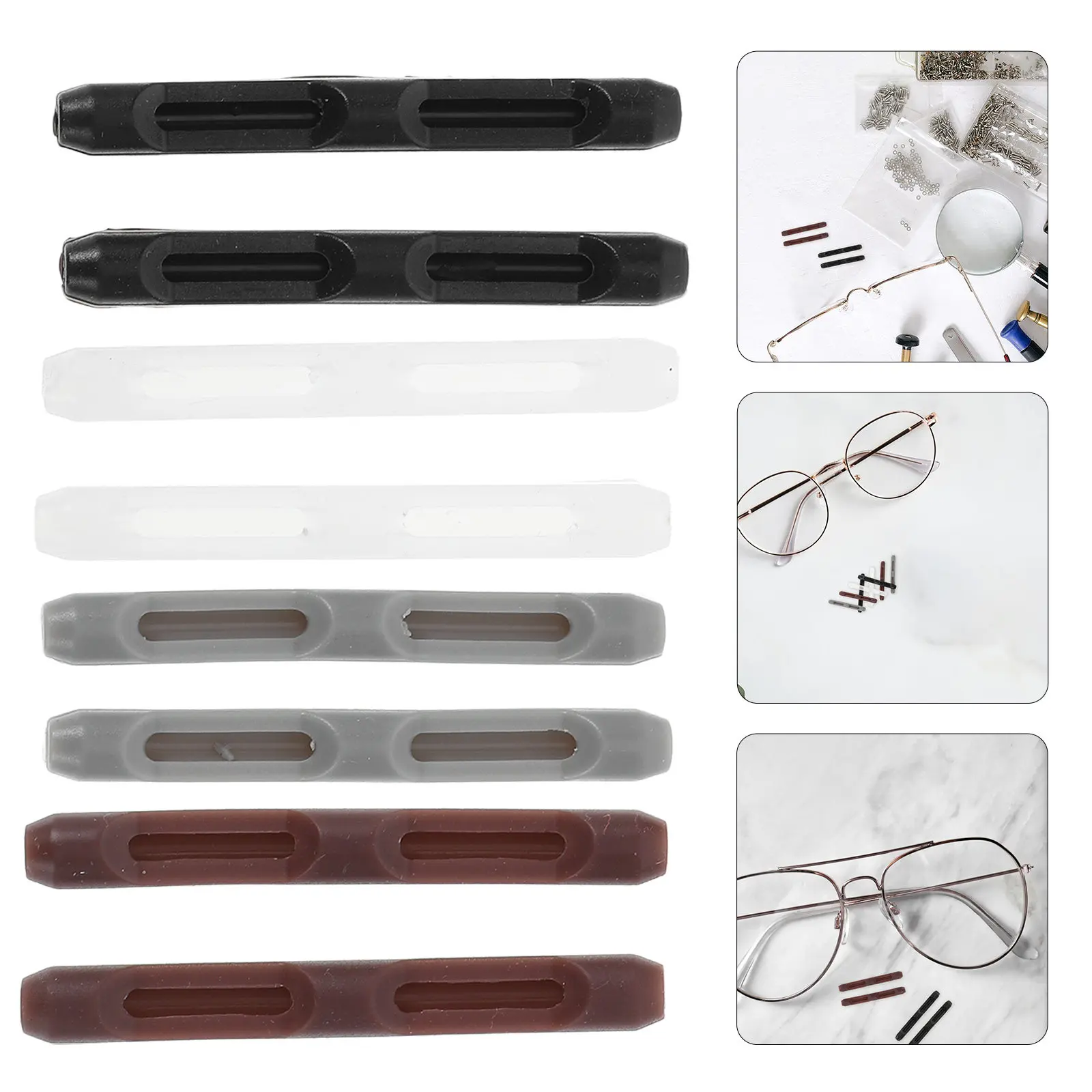 

4Pairs Silicone Temple Sleeves for Eyeglasses Sunglasses Anti Slip Ear Grips Comfortable Universal Fit Temple Arm Covers