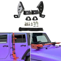 ESUYA Hi Lift Jack Mount Hood Hinge/Door Hinge Bracket High Lift Jack Holder Accessories for Jeep Wrangler JK JL JT 2007-2022