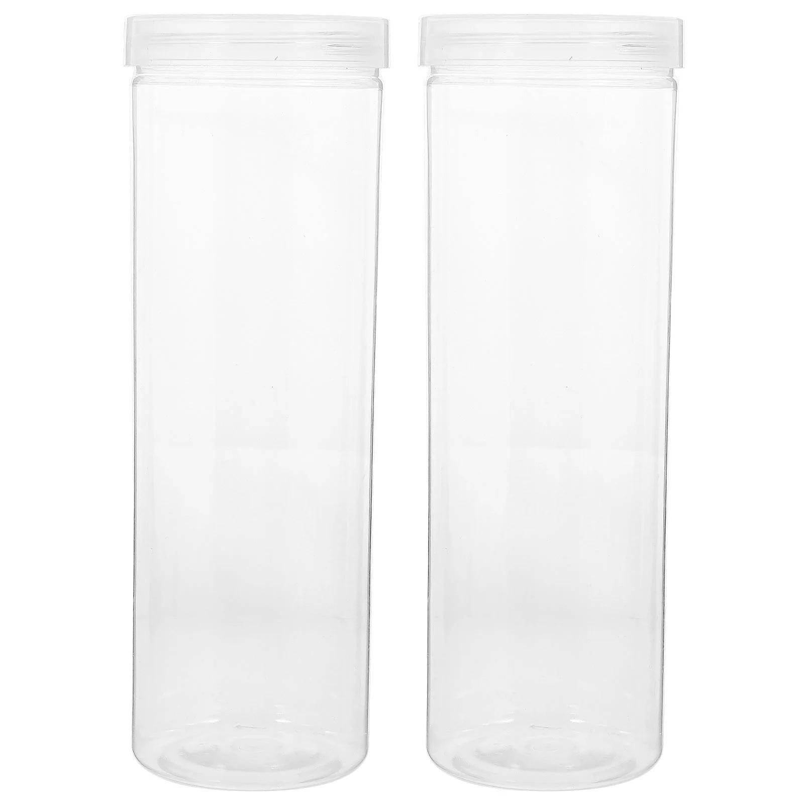 2 Pcs Transparent Pen Holder Plastic Storage Boxes Clear Display Tube 50pcs Pencils Cap Lightweight Gift Packaging Daily Use