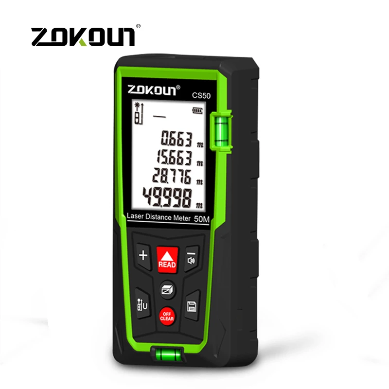 Zokoun-medidor Eletrônico de Distância a Laser à Prova de Choque Régua Eletrônica Fita Laser Área Volume Telêmetro Digital Pitagórico 50 m 70 m 100m