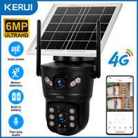 KERUI Solar Outdoor Surveillance Camera 6MP 4G SIM WIFI Wireless Solar Panel Powered Camera Solar PTZ CCTV Home Security