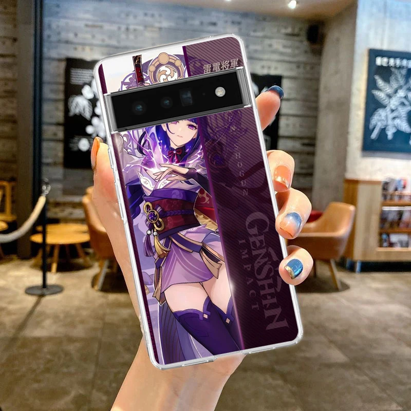 Amine Genshin Impact Game Phone Case Cover for Google Pixel 8 7 6 5 4 4XL Silicone 7A 6A 5A 4A 3A 3AXLPro 5G Transparent Shell