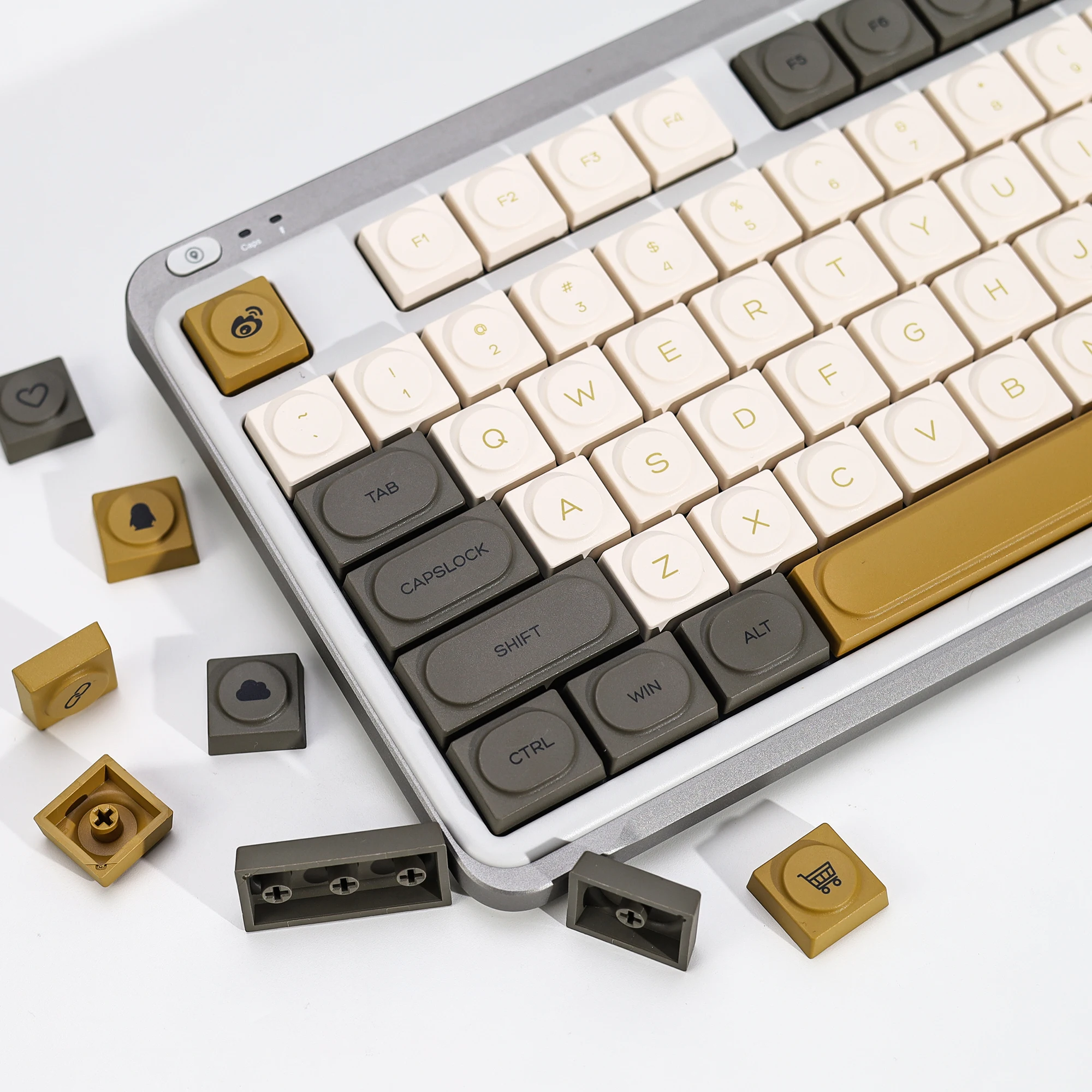 

Колпачки для клавиш KBDiy Doys Retro Glimmer Kailh 1353, простые PBT-колпачки для 60-клавишных игровых низкопрофильных механических клавиатур с переключателями Cherry MX