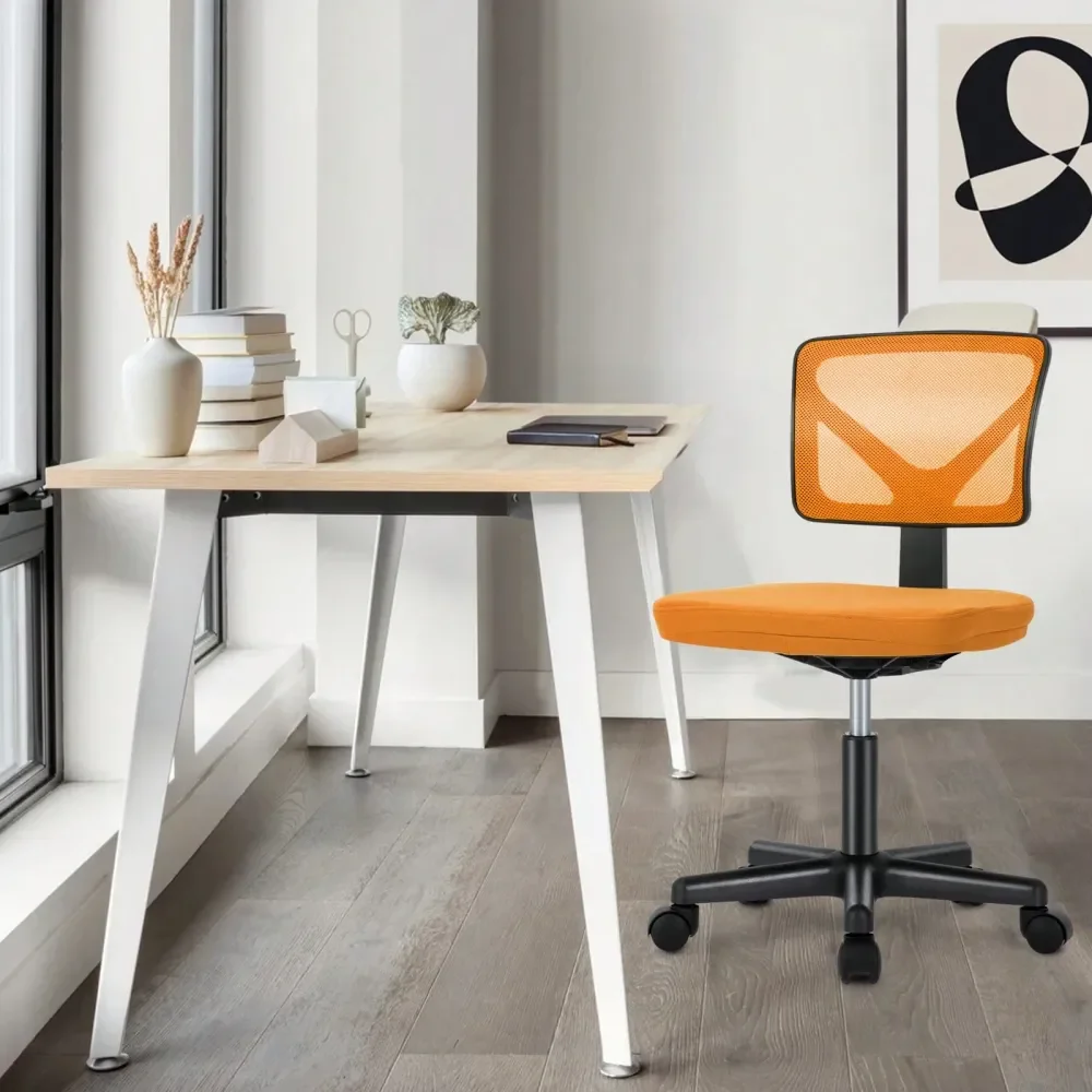 

Small Office Chairs, Armless Desk Chair With Wheels Mesh Low Back Ergonomic Computer Chair Adjustable Rolling Swivel Task Chair