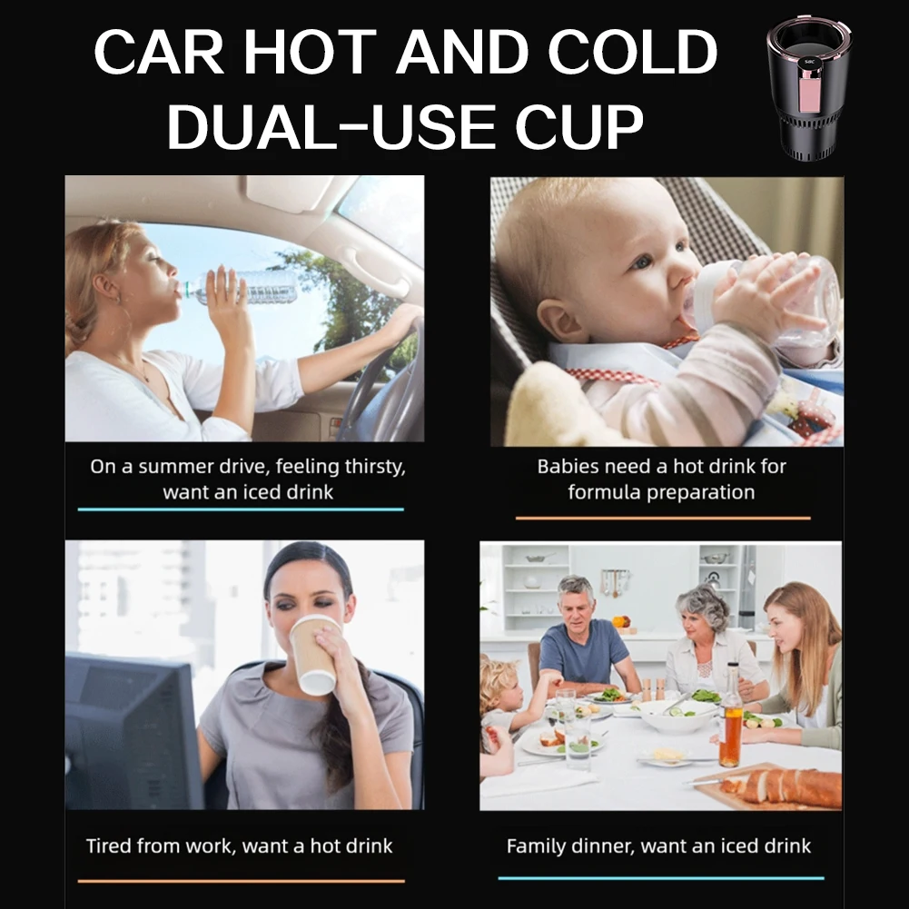 

Portable Electric Beverage Cooler For Car USB Portable Dual Use Fast Cooling Heating Cup For Family Drive Essential