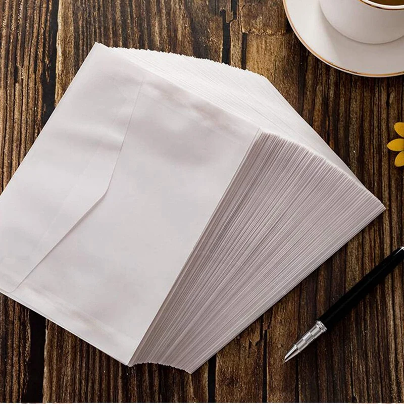 50PCS Blank Envelope Translucent Paper Envelopes Set Letter Vintage Wedding Invitation Envelopes For Cards