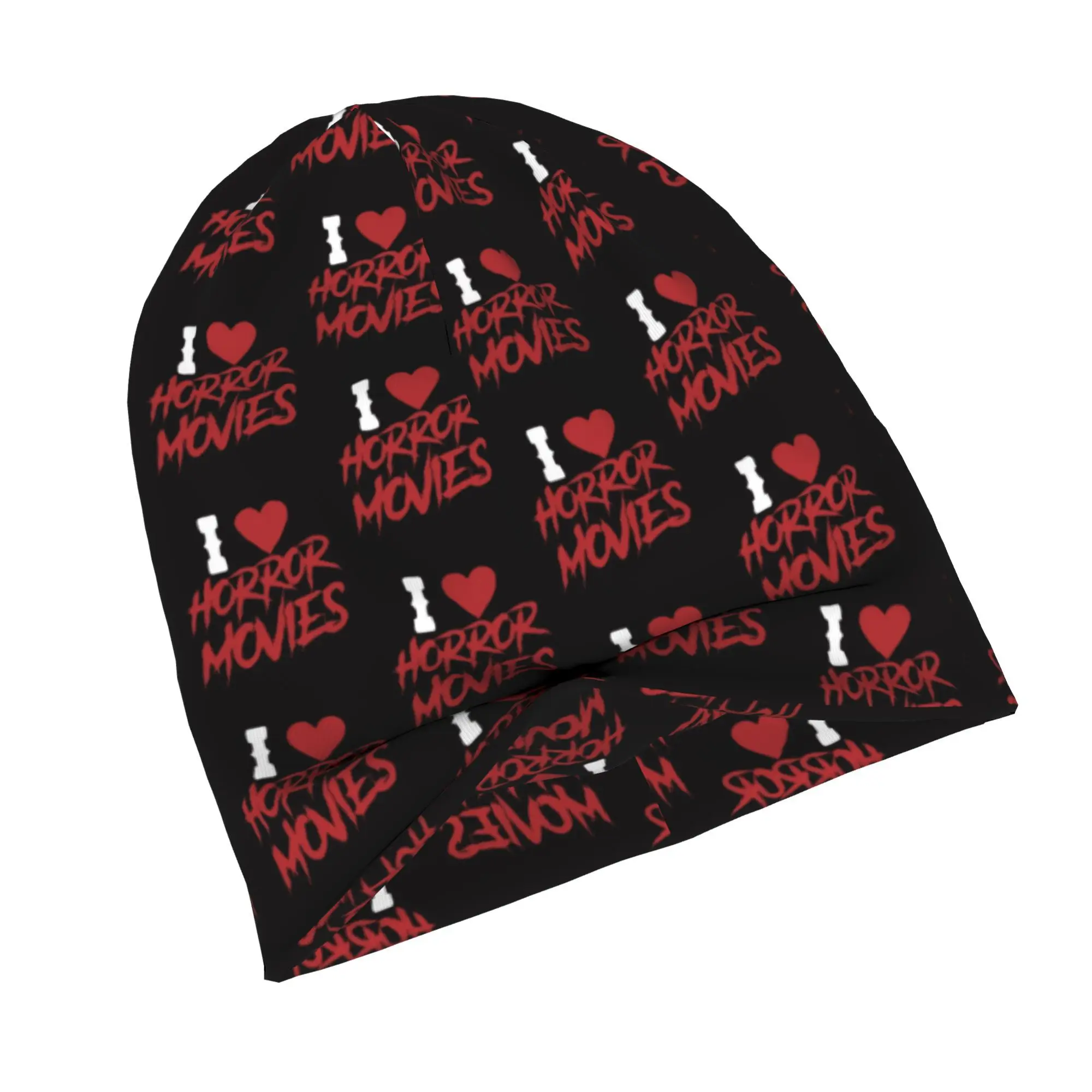 I Love Horror Movies Stylish Adult Beanie for Layering with Fall Or Winter Outfits Brings Relaxed Charm to Streetwear