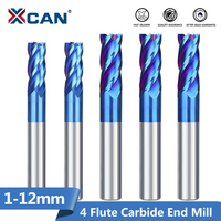 XCAN VHM shaft milling cutter 4 teeth Ø 3-16mm carbide shaft milling cutter coated CNC milling cutter