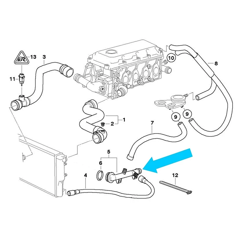 Acoplador de conector de tubo de manguera de refrigerante de agua 11531709232 para BMW E46 Z3 316I 318I 316Ci 318Ci