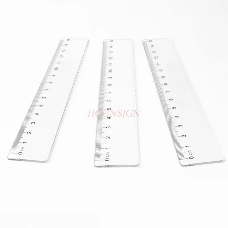 1pcs Transparent ruler wave ruler for students, hard ruler for measurement and drawing, thick stationery for students