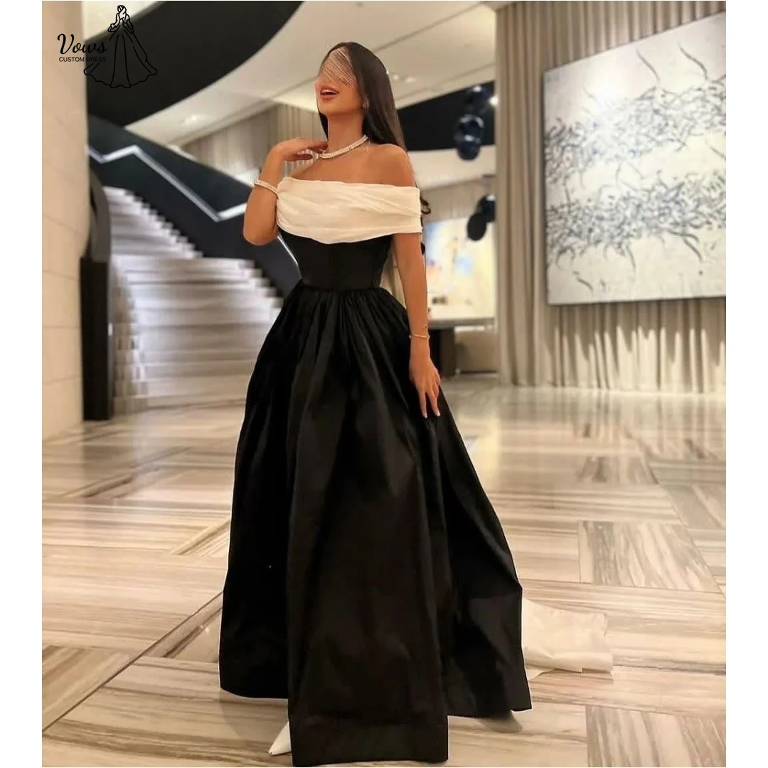 ชุดราตรีสั่งตัดพิเศษ Vows ปี 2025 ชุดเดรสออกงานหรูหราสำหรับผู้หญิง ปี 2025 ผ้าซาตินสีตัดต่อ ทรงเอ สายเดี่ยวแบบคลุมไหล่ สำหรับงานเลี้ยง
