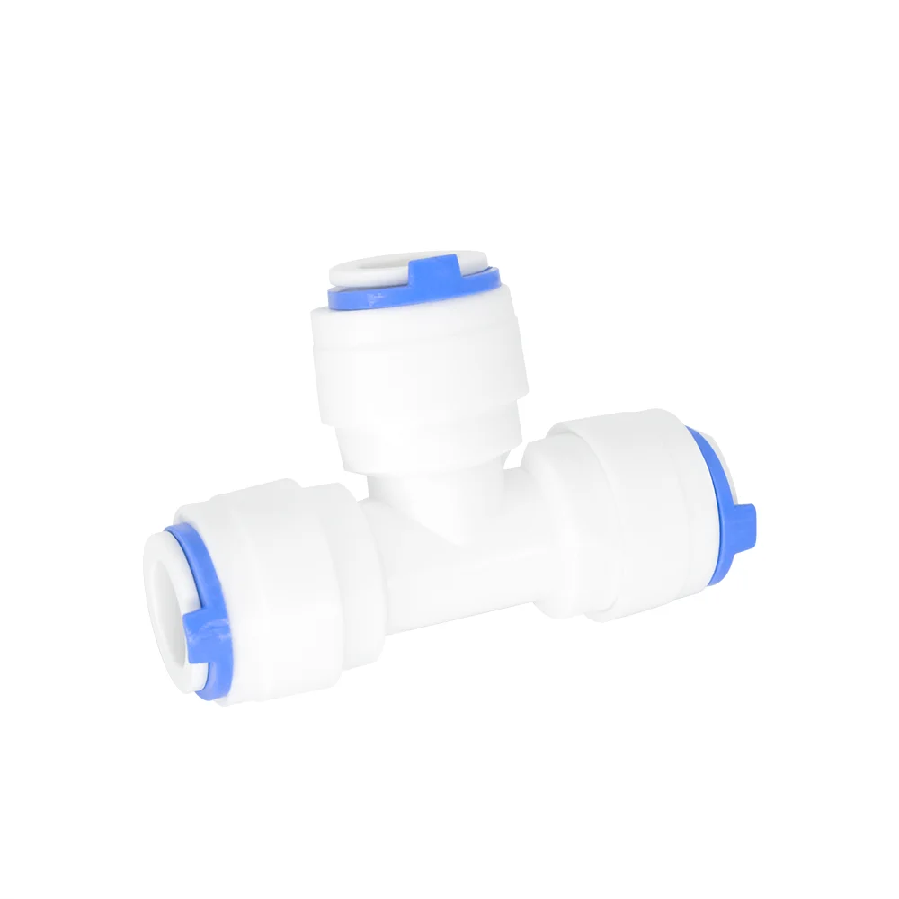 YQBS 1/4" 3/8" T Y Three OD Quick Connect Push In to Connect Water Tube Fitting for RO Reverse Osmosis Filter