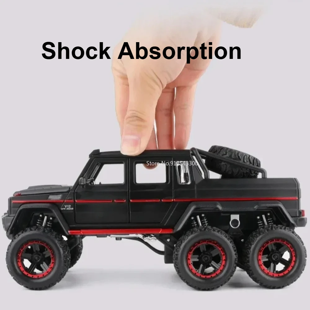1:22 G63 6x6 Modello di Auto Giocattolo In Lega Diecast Suono Luce Tirare Indietro Modelli Assorbimento Degli Urti Modelli di Veicoli Fuoristrada Regali Di Natale