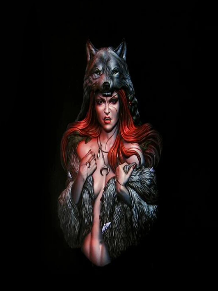 

1/10 ancient woman warrior bust Resin figure Model kits Miniature gk Unassembly Unpainted