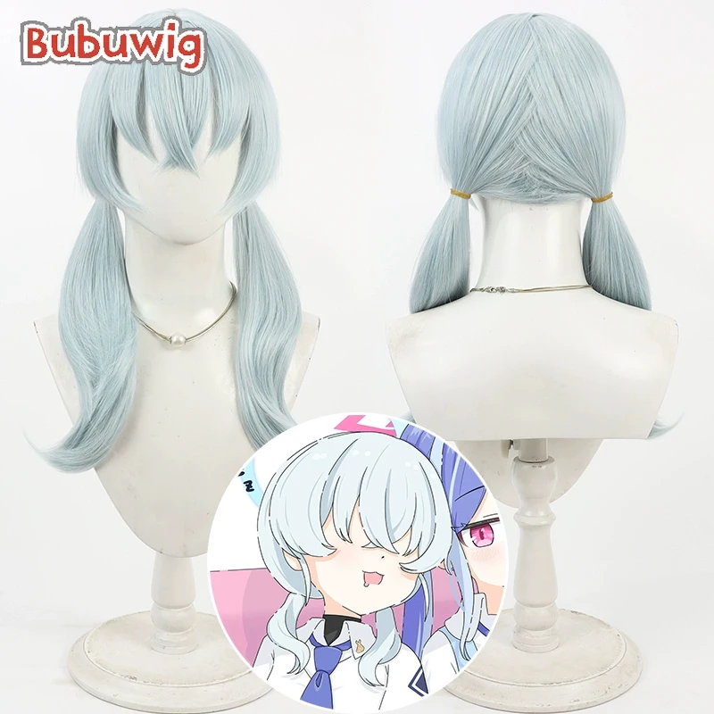 

Bubuwig Synthetic Hair Nakamasa Ichika Cosplay Wigs Game Blue Archive Nakamasa Ichika 60cm Long Light Blue Wig Heat Resistant