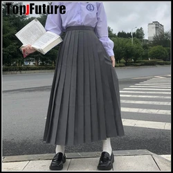 Lots color SUPER LONG Japanese School Uniforms women Pleated JK Suit Bad Girl Preppy Student Girls Academy Style Long Skirt