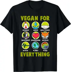 Vegan for Everything Proud Vegan T-Shirt Custom Printed T-shirt Man Summer Classic Streetwear Loose Tops Men Clothing