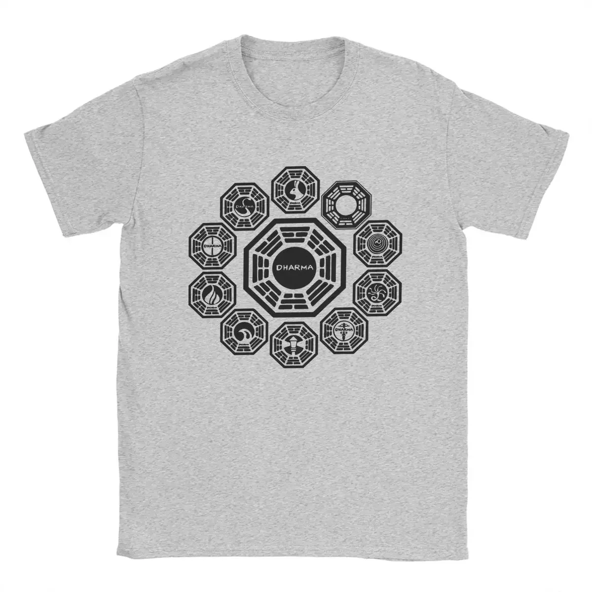 Round Collar 1977 Tv Show Lost Tee Shirt Short Sleeve Clothing Summer DHARMA Initiative T Shirt for Men Cotton Funny T-Shirt2024