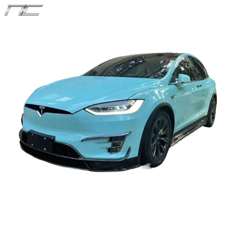 Carbon Fiber Revozport Style Front Lip Rear Diffuser Side Skirts Spoiler Wing Car Bodykit For Tesla Model X