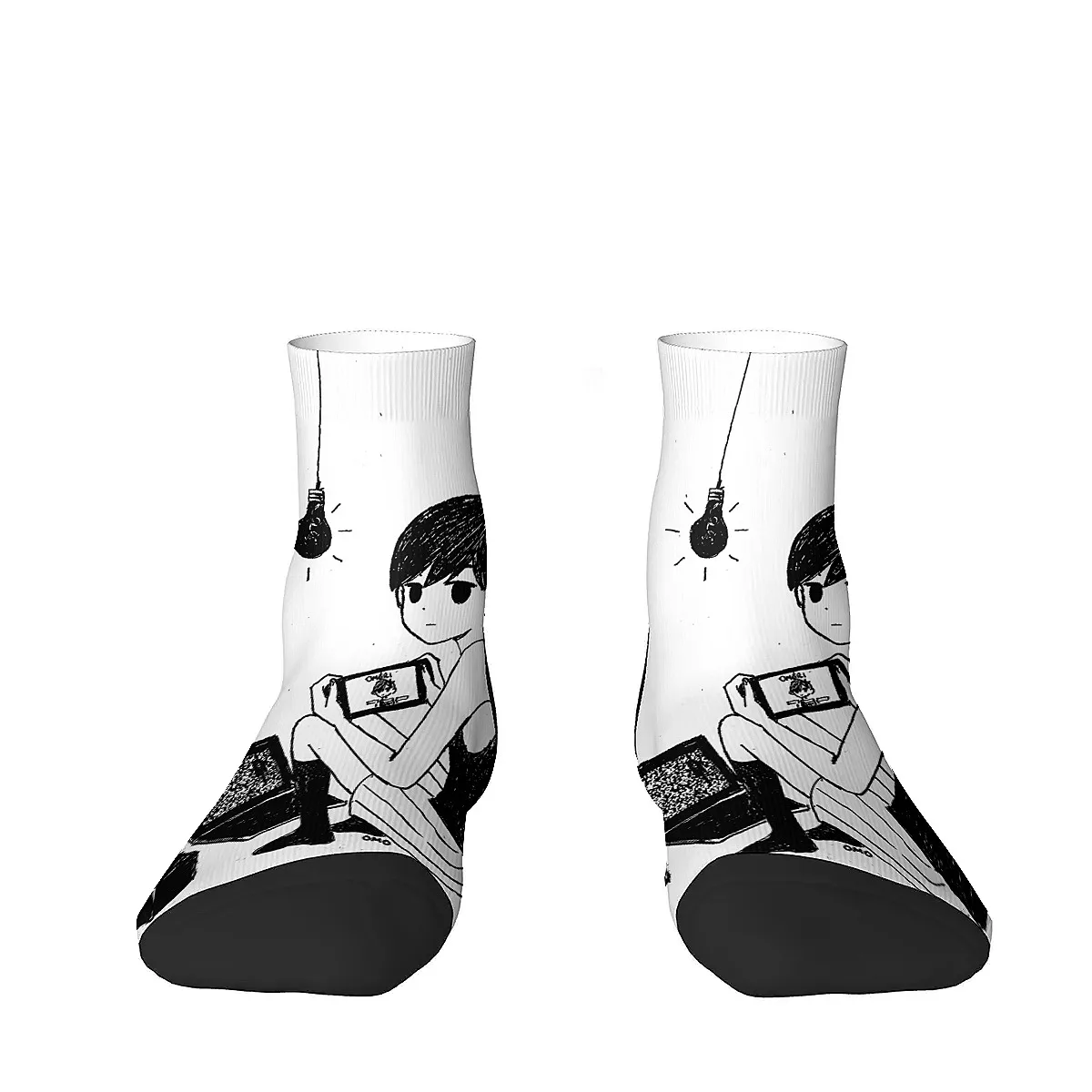 جوارب أنيمي أوموري بنمط طباعة للجنسين ناعمة ومسامية ومريحة ومتوافقة مع جوارب كرنفال منخفضة الارتفاع هدية عصرية