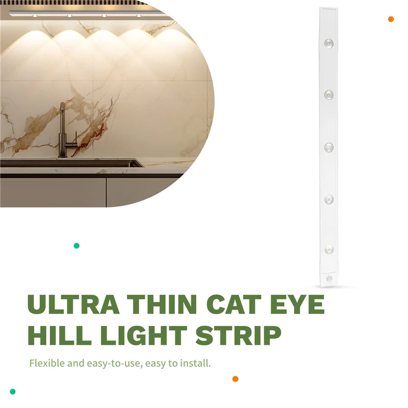 A95I-Human For Kitchen Room Aisle Decorative Cat Eye Cabinet Light Human Body Induction Lamp 3 Color Adjustment