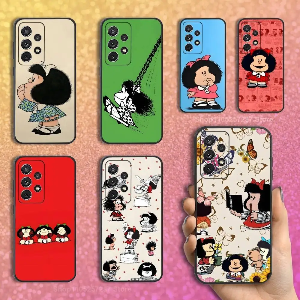 

Cute M-Mafalda-ES Cartoon Phone Case For Samsung S22,S21,S20,S10,S9,S25,S24,S23,Ultra,FE,Plus,Lite,Soft Silicone Black