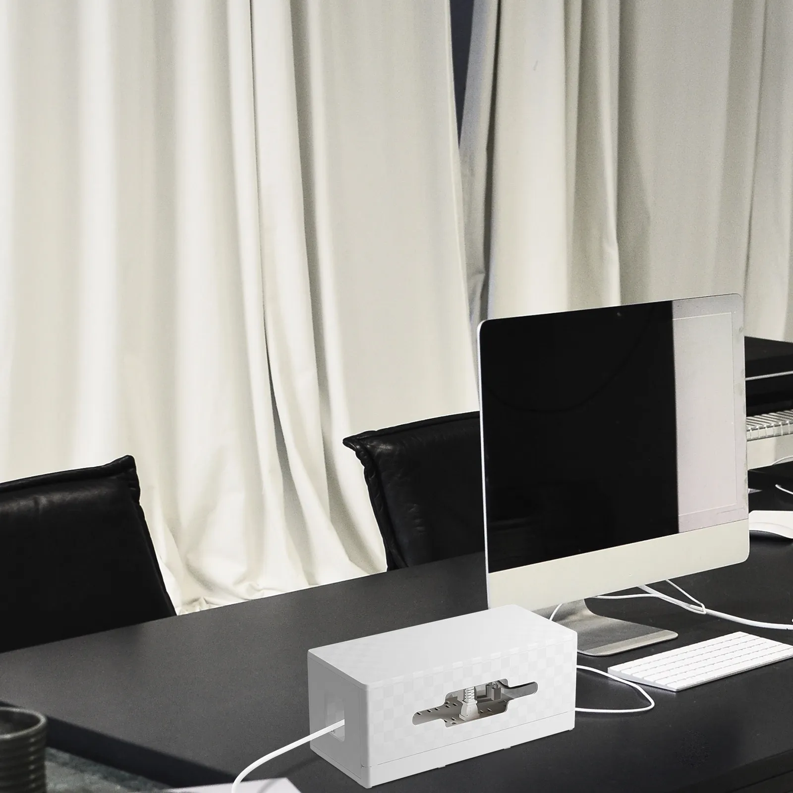 

Стильный органайзер для кабелей из ABS-пластика: складной бокс для хранения проводов, органайзер для телефона, крышка для роутера, для рабочего стола