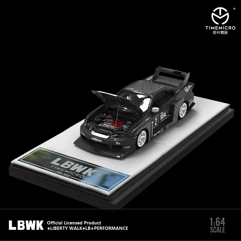 TimeMicro 1:64 LBWK S15 Carro modelo fundido preto