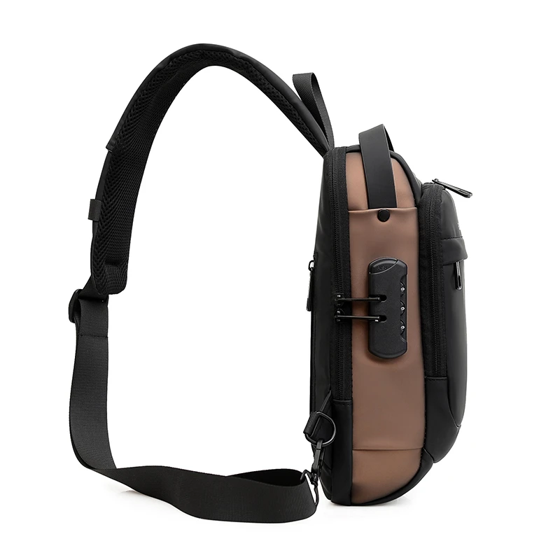 Anti‑Theft Password Lock Sling Chest Bag, Water‑Repellent Multi‑Compartment Crossbody Pack for Outdoor & Daily Commute