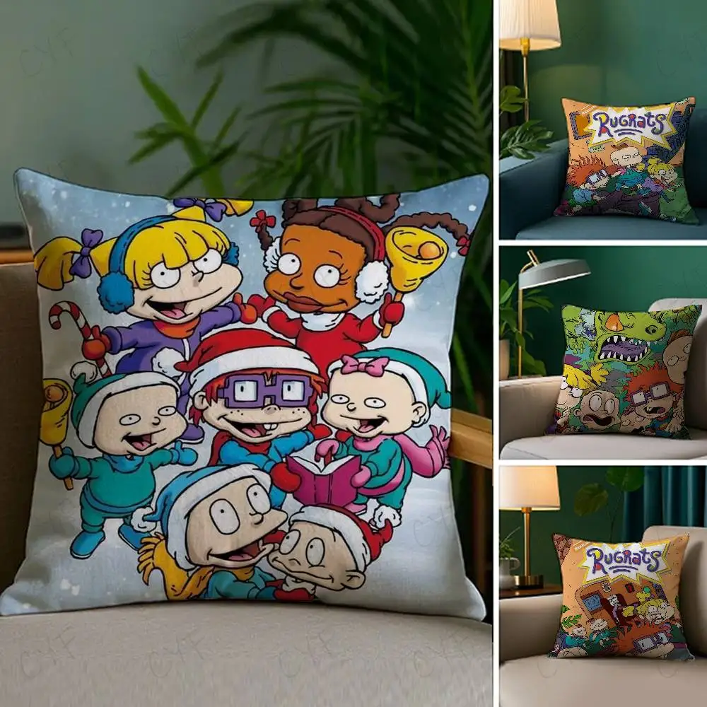 

Cartoon R-RugratsS Pillow Case Custom Printed Brushed Fleece Pillow, Baby Skin-Touch, Eco-Friendly Dye-Sublimation Cushion for H