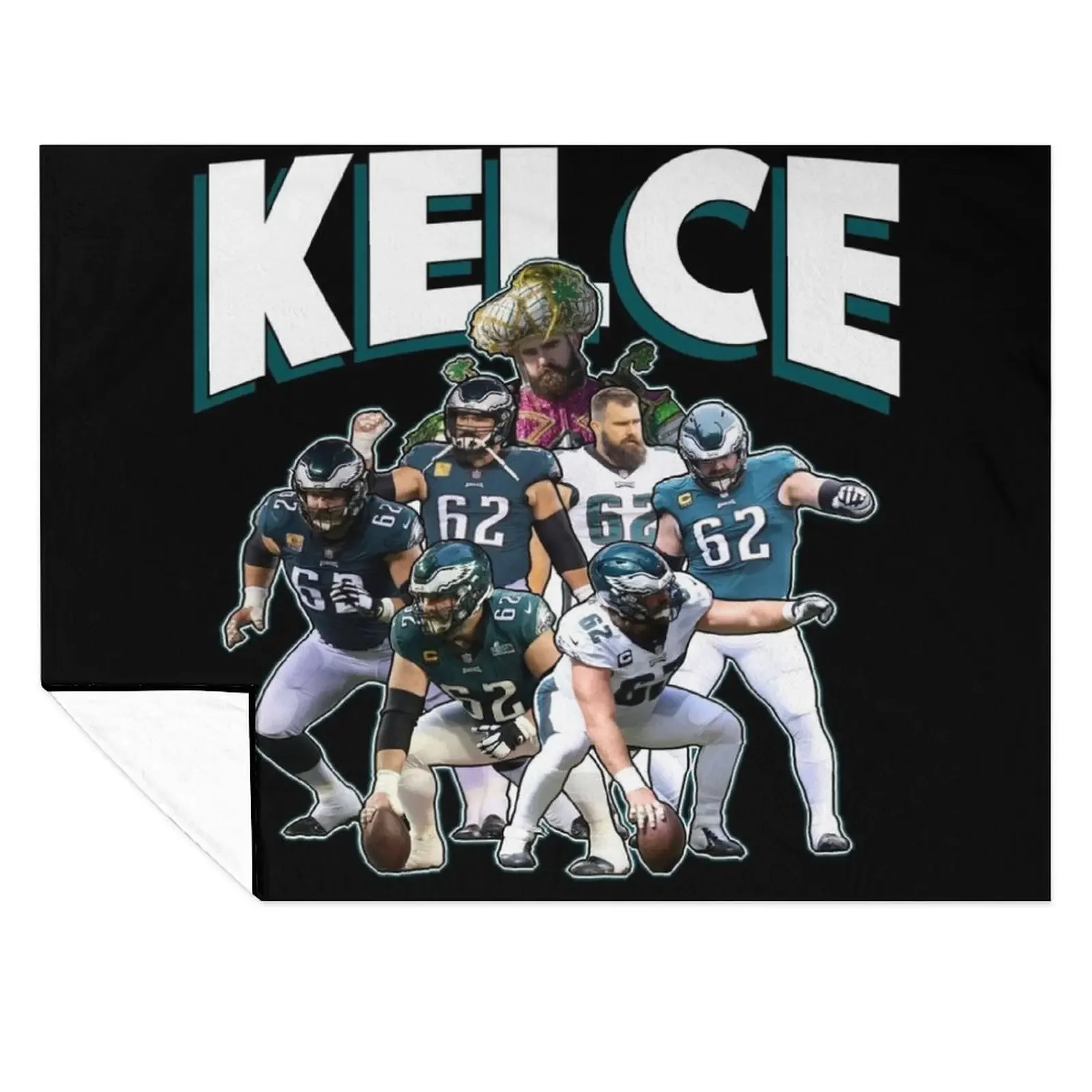 

Jason Kelce Eagles Throw Blanket Bed Single cosplay anime Multi-Purpose Blankets
