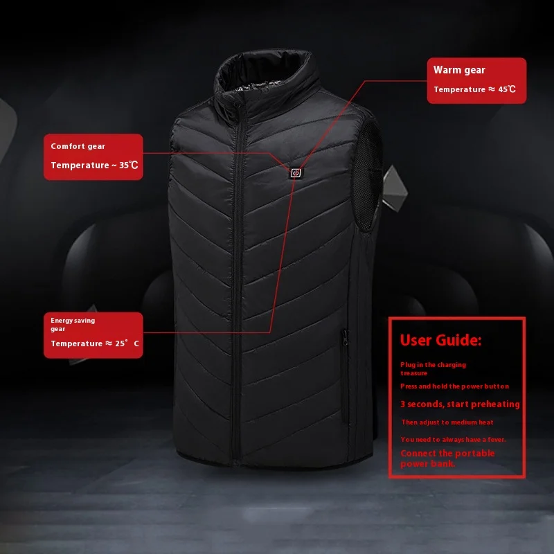 سترة ساخنة، سترة رجالية جديدة للخريف والشتاء، سترة ساخنة لشحن USB، سترة دافئة للرجال والنساء لركوب الدراجات في الهواء الطلق للتدفئة