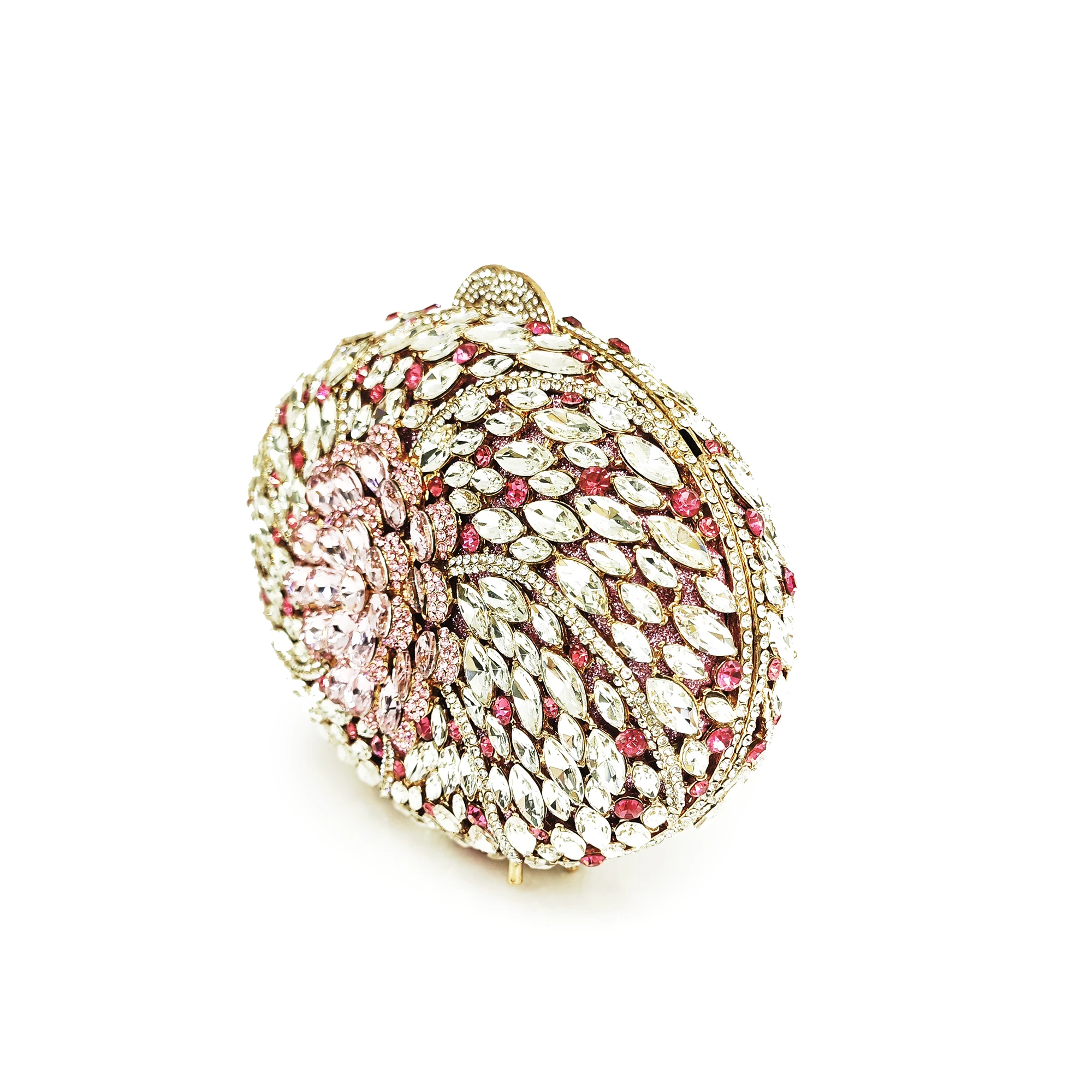 Women Big Stones Clutch Purse Evening Bag Oval Shape Lady Rhinestone Wedding Cocktail Party Diamond Minaudiere Handbag