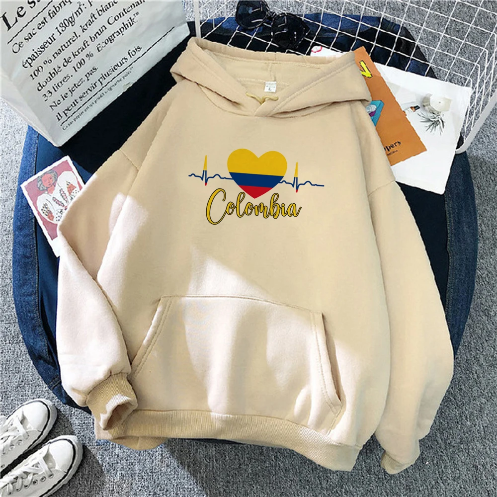 Sudaderas con capucha de Colombia para mujer, sudadera estética japonesa y2k, ropa de invierno para mujer, tiradores de invierno