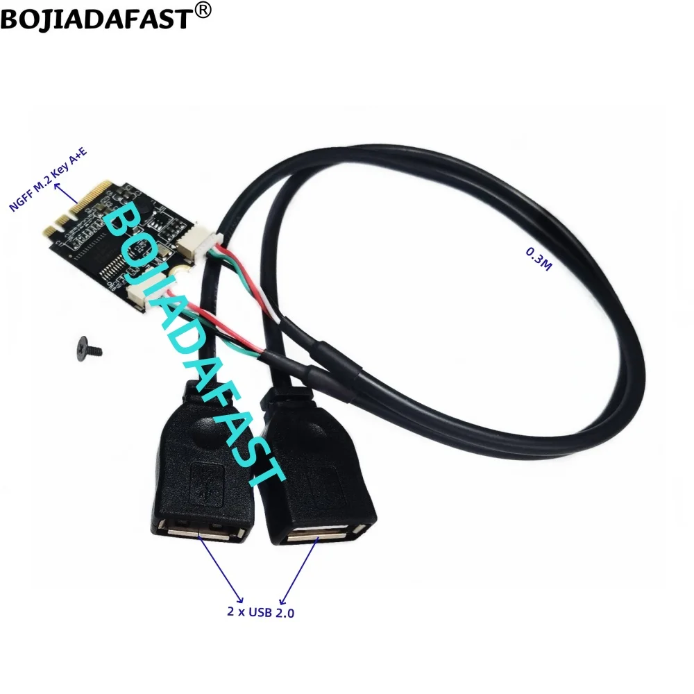 タイプaからm.2 ngffキーへのコネクタ,eインターフェイスアダプタ,拡張ライザーカード,USB延長ケーブル,2 x USB 2.0, 0.3m