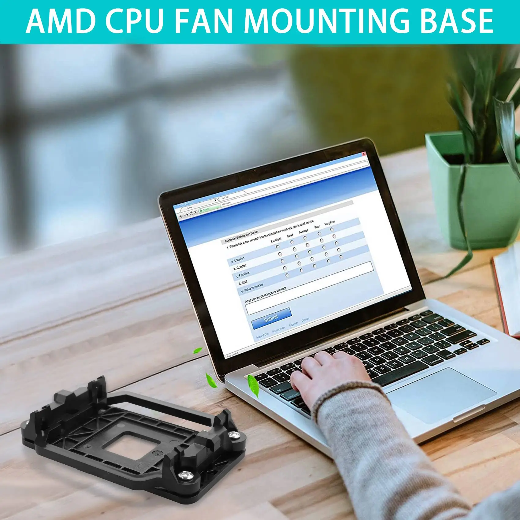 قاعدة مروحة A02V-CPU من البلاستيك الأسود لمقبس AMD AM2 AM3