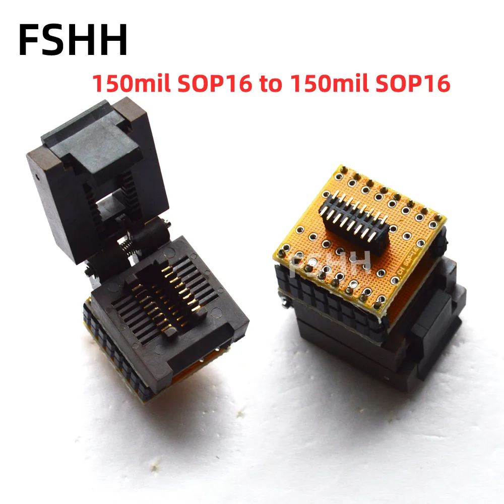 

150mil SOP16 to SOP16 test socket FP-16-1.27-05 socket 1.27mm to 1.27mm Online Test Adapter