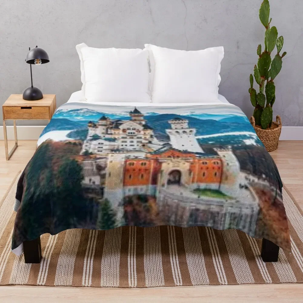 Beautiful castle. Throw Blanket Cozy Home Blanket Gift for Christmas Holiday